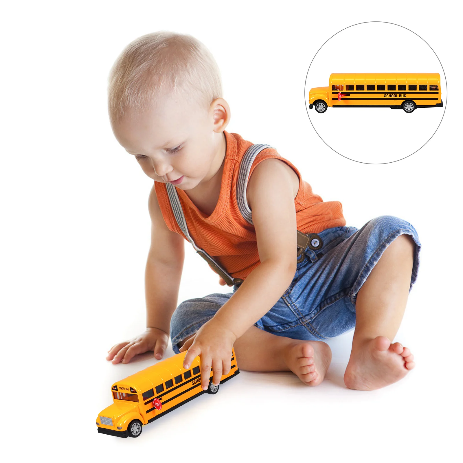 School Bus Toy Car Kids Mini Cars Toddler Toys Stroller Baby Model for Pull Back