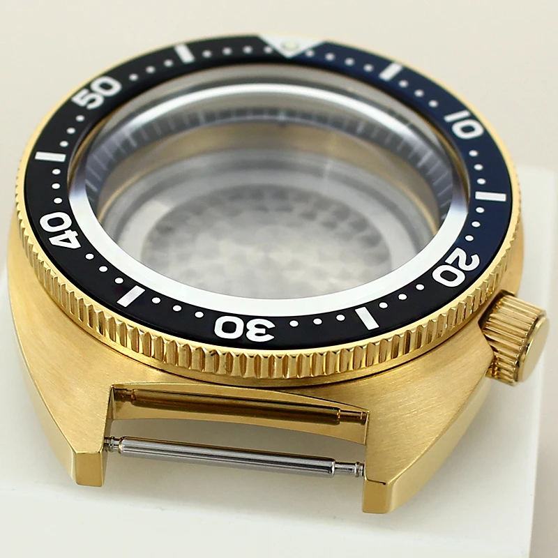 Gold PVD 41mm Case Watch Replacement Repair Parts Sapphire Glass For Seiko NH35 NH36 NH34 Movement 28.5mm Dial Modified Abalone