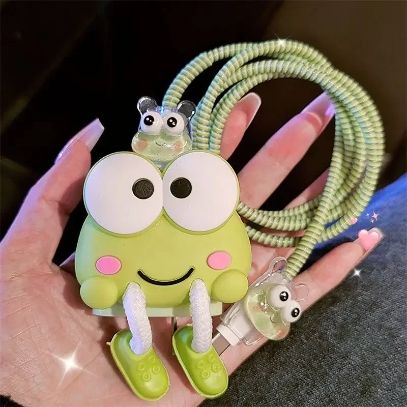 Data cable protective cover KEROKERO KEROPPI cartoon 15promax mobile phone charger case ipad suitable for iPhone14 fast charging