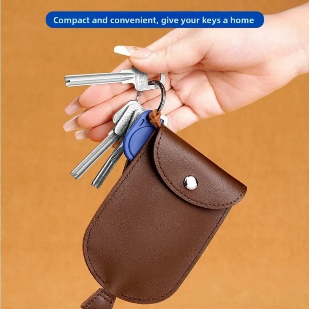 Mini Key Holder Large Capacity Household Key Case Faux Leather Multi-Functional Key Chain Key Bag For Cars, Office, Travel