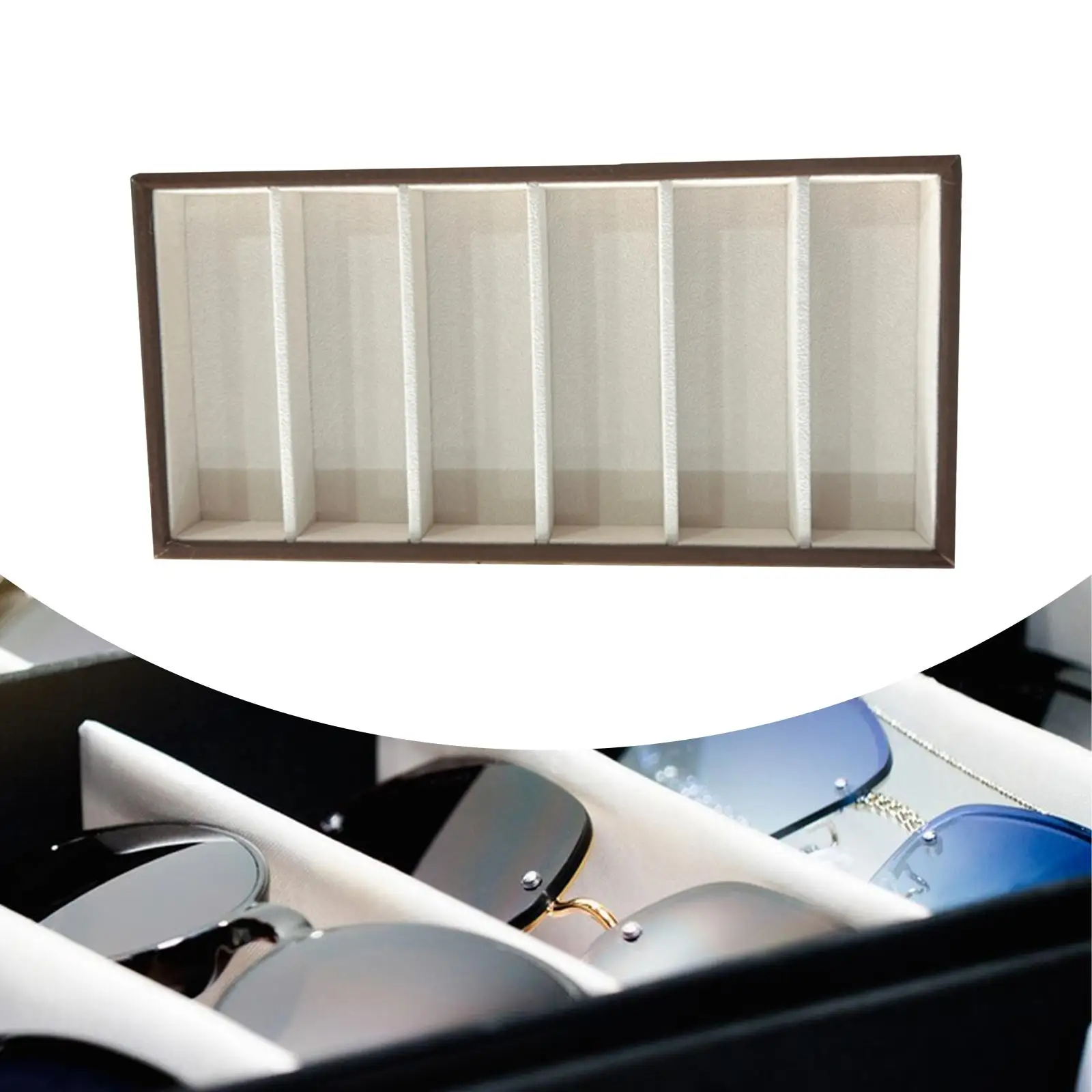 Bandeja de exhibición de gafas, contenedor, soporte para reloj, bandeja de exhibición multifuncional