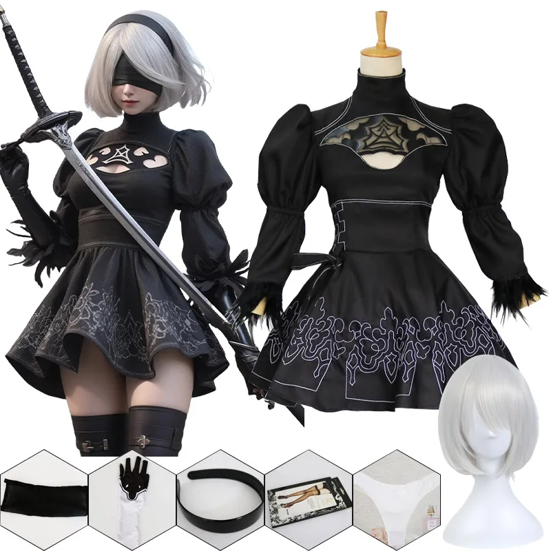 yorha-2b-costume-cosplay-nier-automata-cosplay-body-nero-parrucca-maschera-per-gli-occhi-plus-size-travestimento-costume-fancy-party-dress