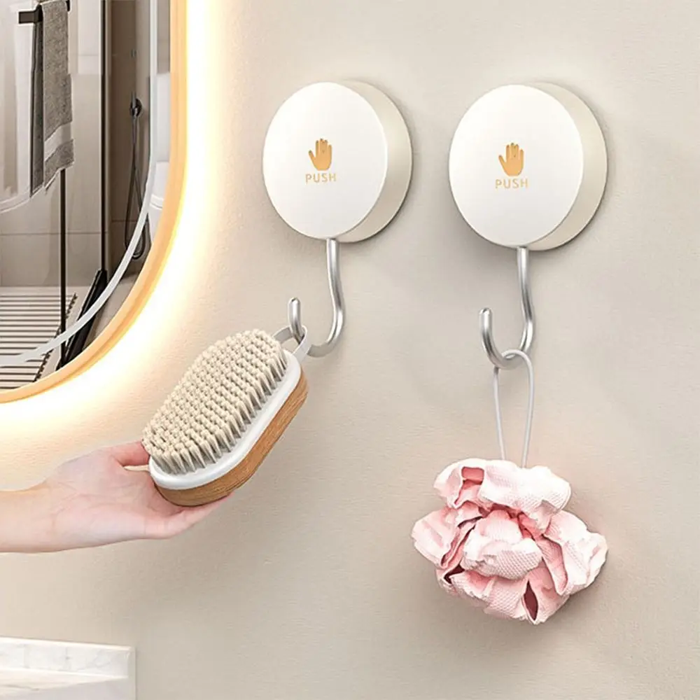 2 قطعة خطاف لاصق دوار قوي مقاوم للماء وقابل للإزالة على الحائط من البلاستيك القابل للتعديل