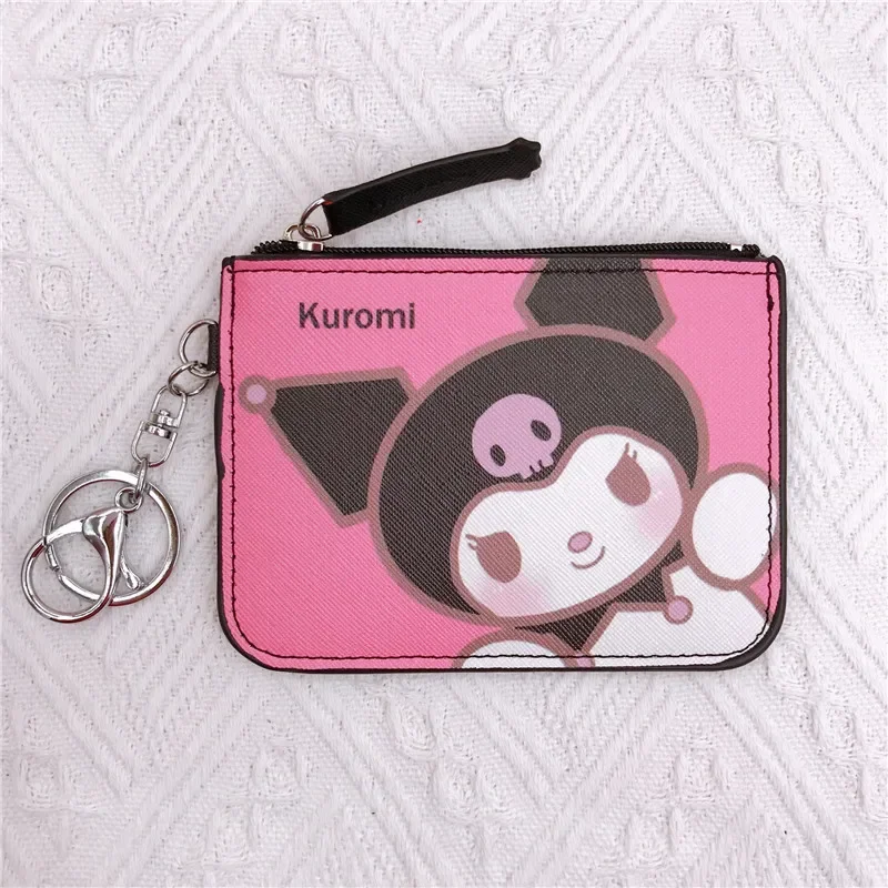 Sanrio Kurumi Little White Dog Pudding Dog Gemini Star Long Eared Rabbit Leather Card Set Wallet with Keychain Pendant