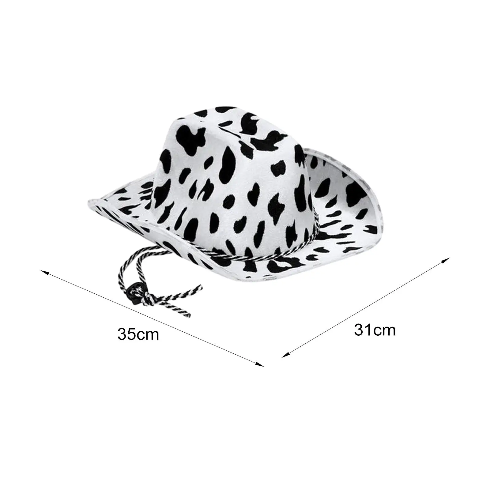 Western Cowboy Party Hat Cap Cow Printed Sturdy for Cowboy Fancy Dress Costume