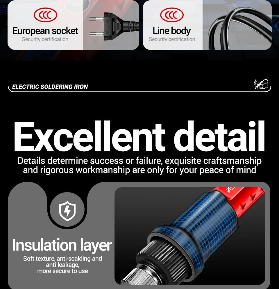ANENG 60W Professionelle Elektrische Lötkolben Einstellbare Temperatur SL106 EU/220V US/110V Schweißen Reparatur + M113 Multimeter Zu – Detail 10
