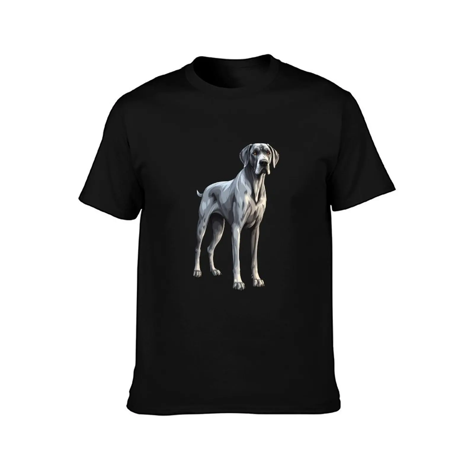 Great Dane Puppy Dog Grey / Silver Drawing T-Shirt plus sizes shirts graphic tee shirts graphic tees mens funny t shirts