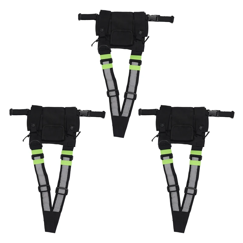 y44a-3x-radio-tascabile-marsupio-da-petto-borsa-frontale-per-radio-bidirezionale-walkie-talkie-nero-verde-nylon