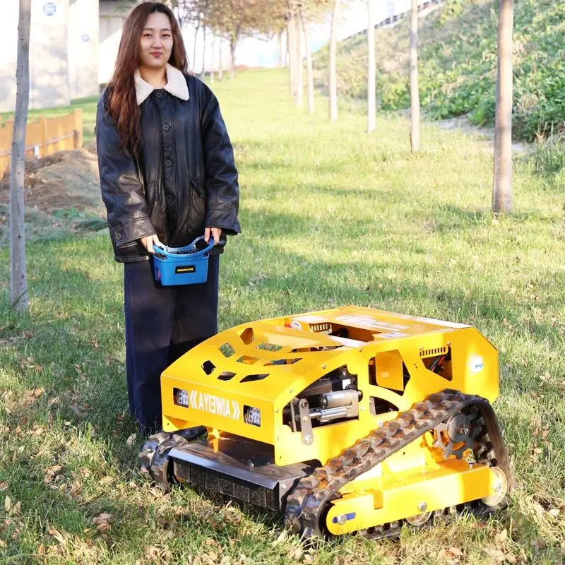 

Customized remote control automatic lawn mower track design, stable orchard track type, all terrain