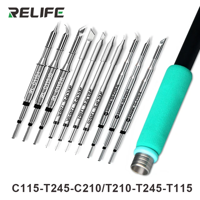 RELIFE Super Fine C210 T245 C245 Grot lutowniczy C210 C115 Grot lutowniczy do profesjonalnej stacji lutowniczej GVM T210 GVM T115