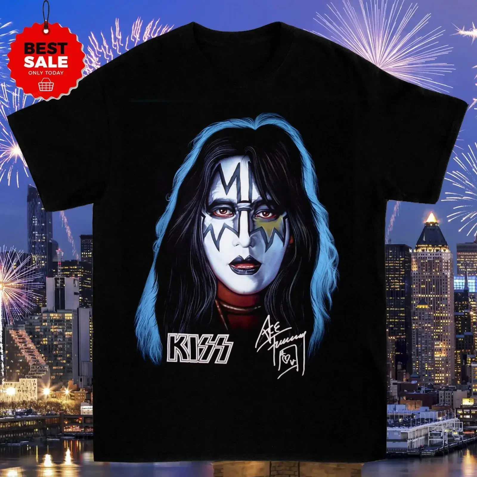 Kiss Ace Frehley 1978 Solo Album Retro T-Shirt Size S-4XL Rock Band IK431