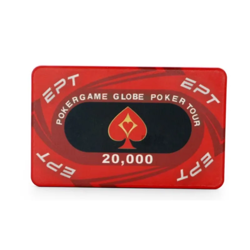 5/10 قطعة EPT تكساس هولدم بوكر رقائق السيراميك بوكر رقائق عملات مع نمط القلب لا الباهدة الرموز كازينو المهنية