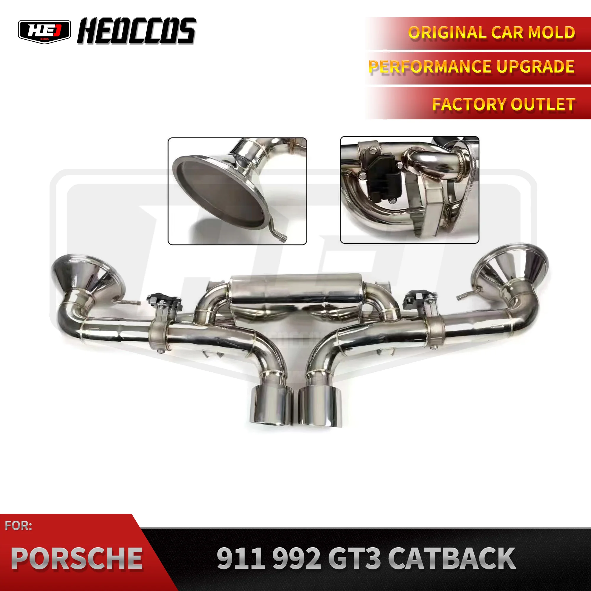 

Выпускной коллектор HEO Catback для Porsche 911 992 Gt3 4.0 2015-2022, выпускная труба из нержавеющей стали, глушитель, выпускная система автомобиля