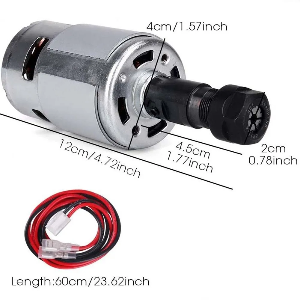 DC Motor 20000RPM 775 CNC Spindle Motor With ER11 Collet Set 12-24V High Power Electrical DC Motor For 3018 CNC Router Machine