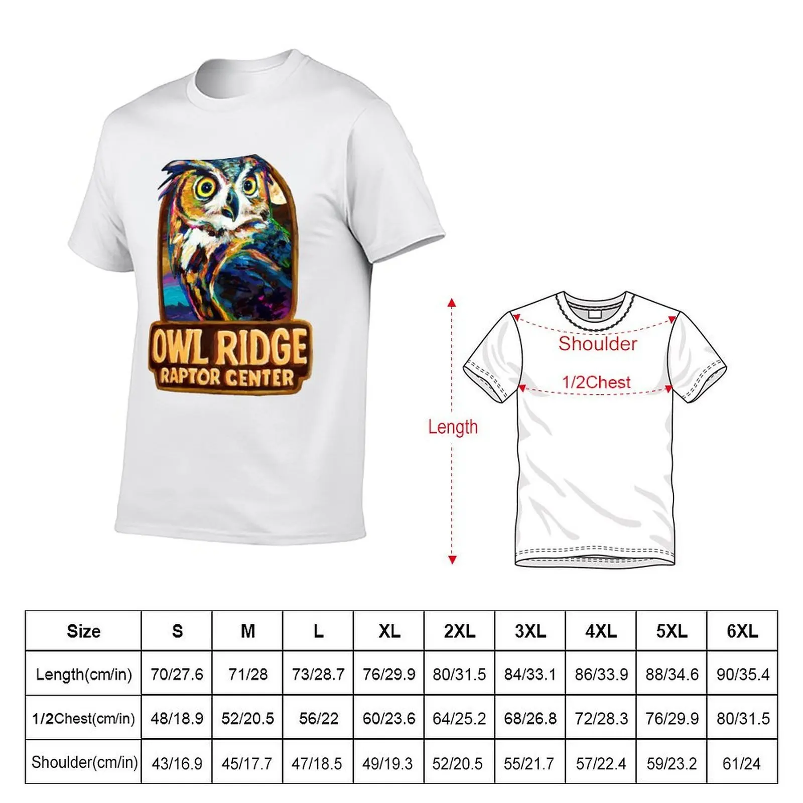 Owl Ridge Raptor Center Great Horned Owl T-Shirt t shirts for man graphic funny man t shirts cotton T-Shirt