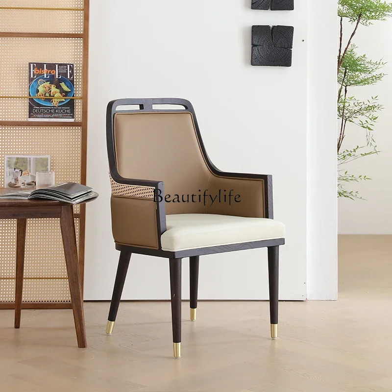 05-ls 18Новый стул для переговоров в китайском стиле, офис продаж, современный простой стул для приема в вестибюле отеля, обеденный стул из цельного дерева