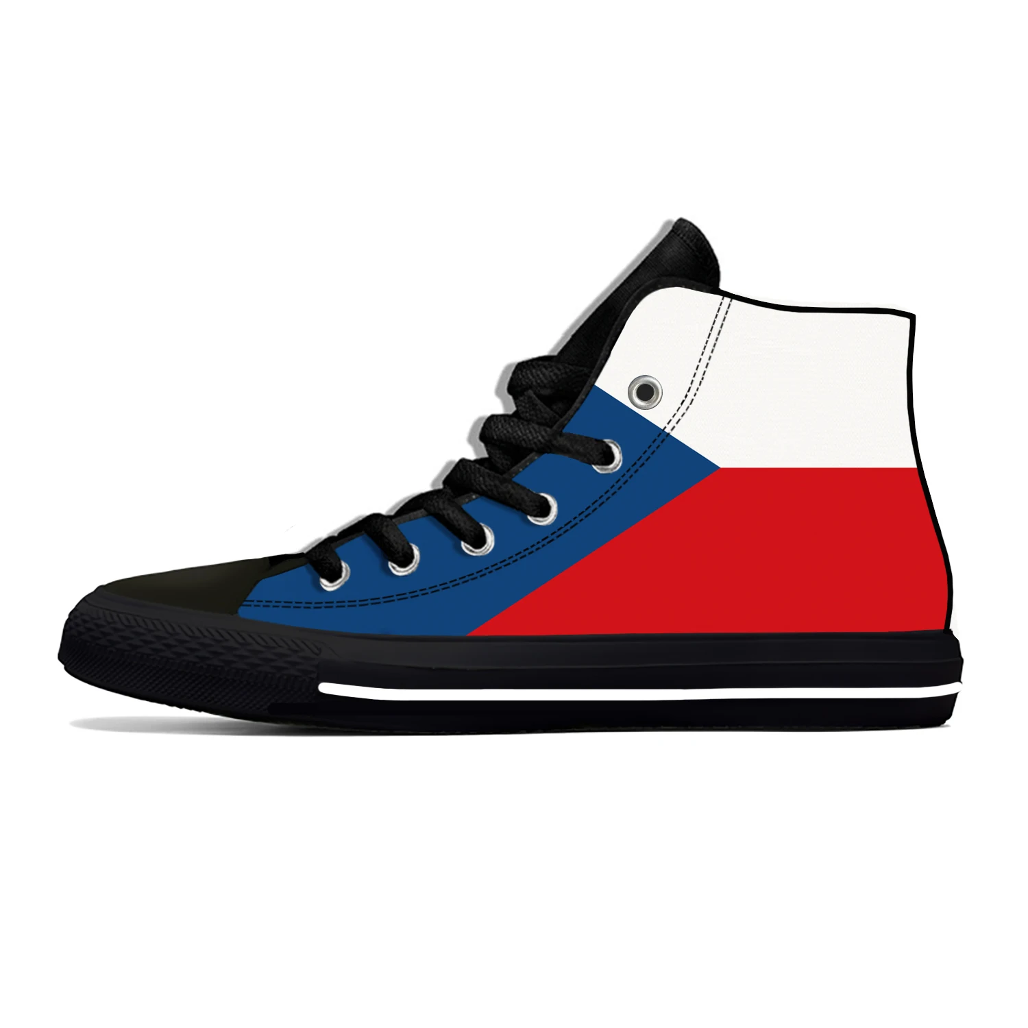 Hot Czech Republic Flag Patriotic Fashion Classic Casual Cloth Shoes High Top Lightweight Breathable 3D Print Men Women Sneakers