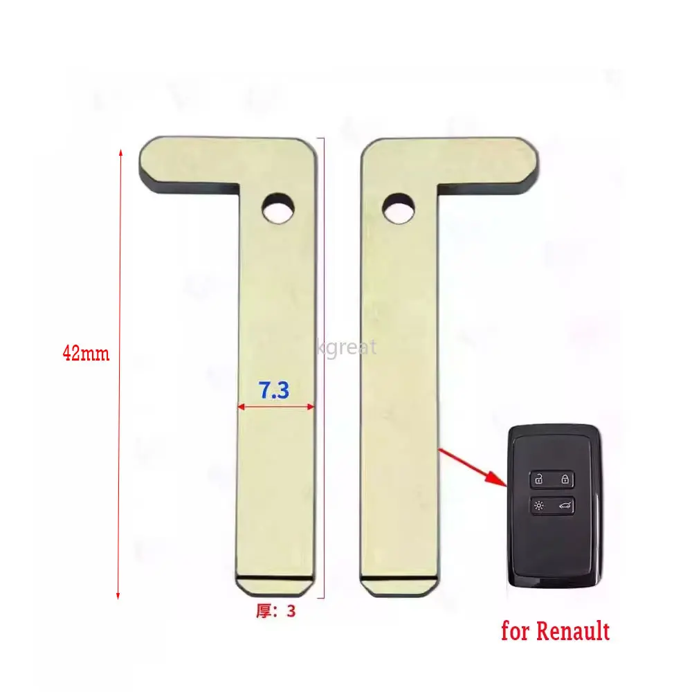

5/10PCS Replacement Smart Remote Key Blade For Renualt Megane 4 Talisman Espace 5 Kadjar Koleo emergency Spare Key 42mm