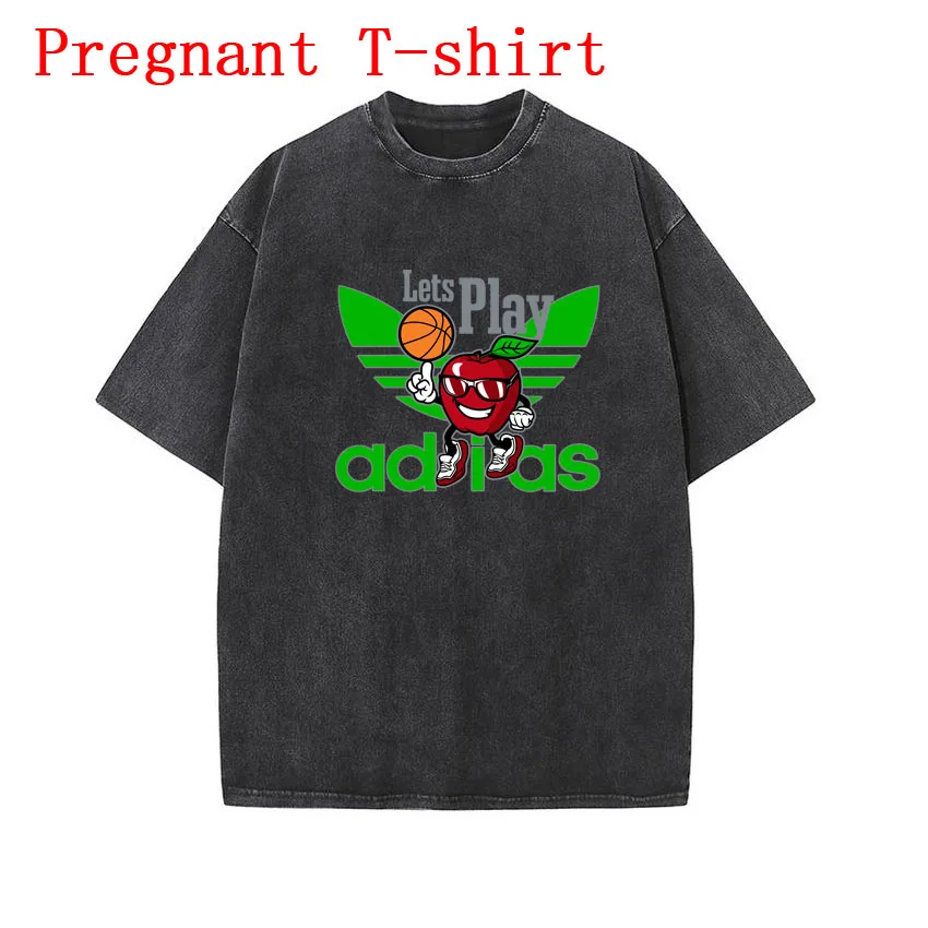 

Adia Cartoon Printed T Shirt Pregnant Woman Cotton Short Sleeve Retro Hip Hop Tops Summer Clothing Maternity Woman Tee