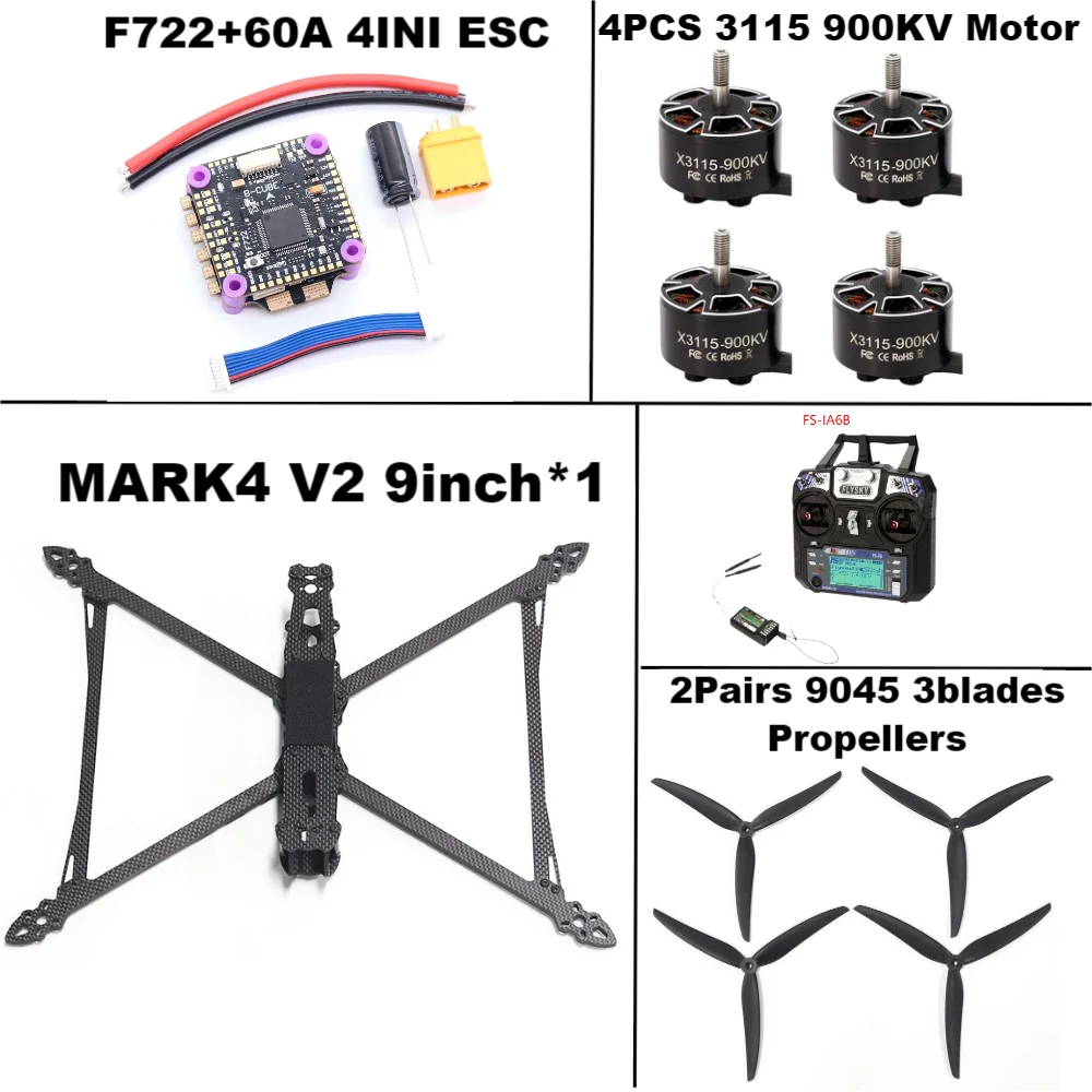 FPV MARK4 V2 8/9/10インチ F722 フライトコントローラー 45/60A 4INI ESCラック ドローン FPV カーボンファイバー PV レーシングドローン クアッドコプター フリースタイル