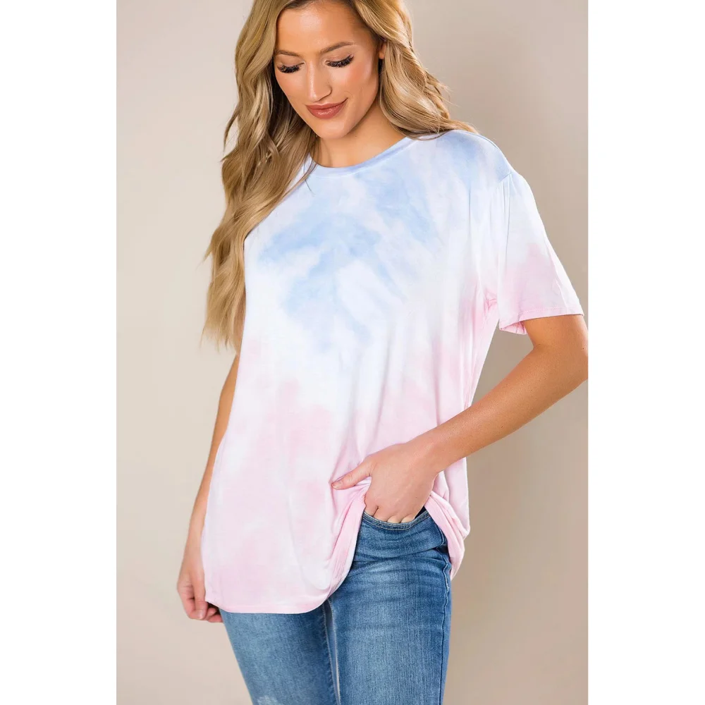 Tie-dye Women‘s T-shirt 3d Colorful Print Tops Tees Y2k Clothes Daily Short Sleeve Tee Summer Oversize T-shirts Women Clothing