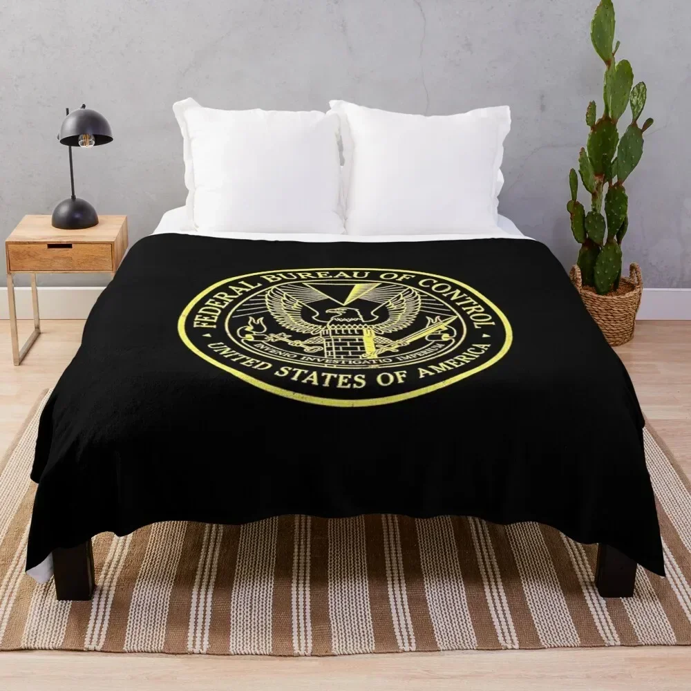 

Federal Bureau of Control , Control Game Logo , Distressed Logo Throw Blanket Tourist Thin Blankets