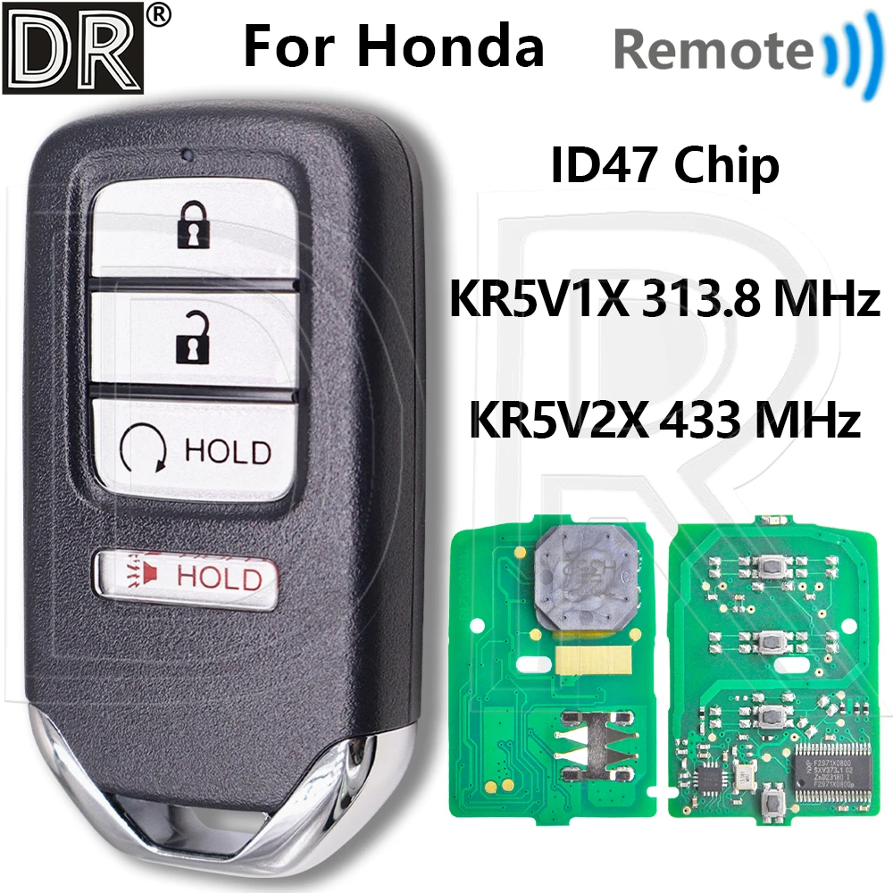 

Отличный 313,8 МГц KR5V1X 433,9 KR5V2X ID47 чип HITAG3 бесконтактный автомобильный дистанционный ключ для Honda Clarity Vezel City Civic Jazz Ridgeline