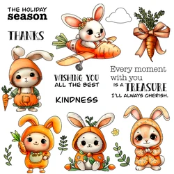Mangocraft Creative Rabbits Carrots Plane Cutting Dies Clear Stamp DIY Scrapbooking Metal Dies Silicone Stamp For Cards AlbumS