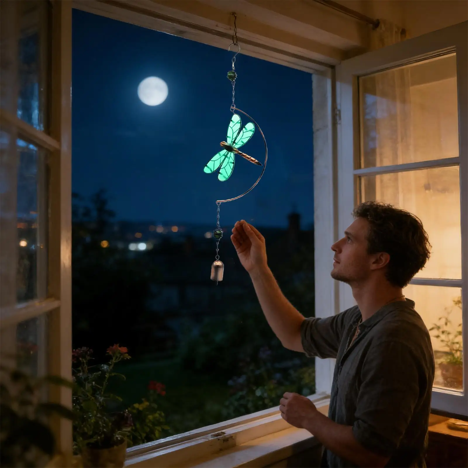 Butterfly Wind Chime 2D Waterproof Dragonfly Glowing Decor Solar Wind Chimes For Outside For Garden Yard Patio Porch Balcony