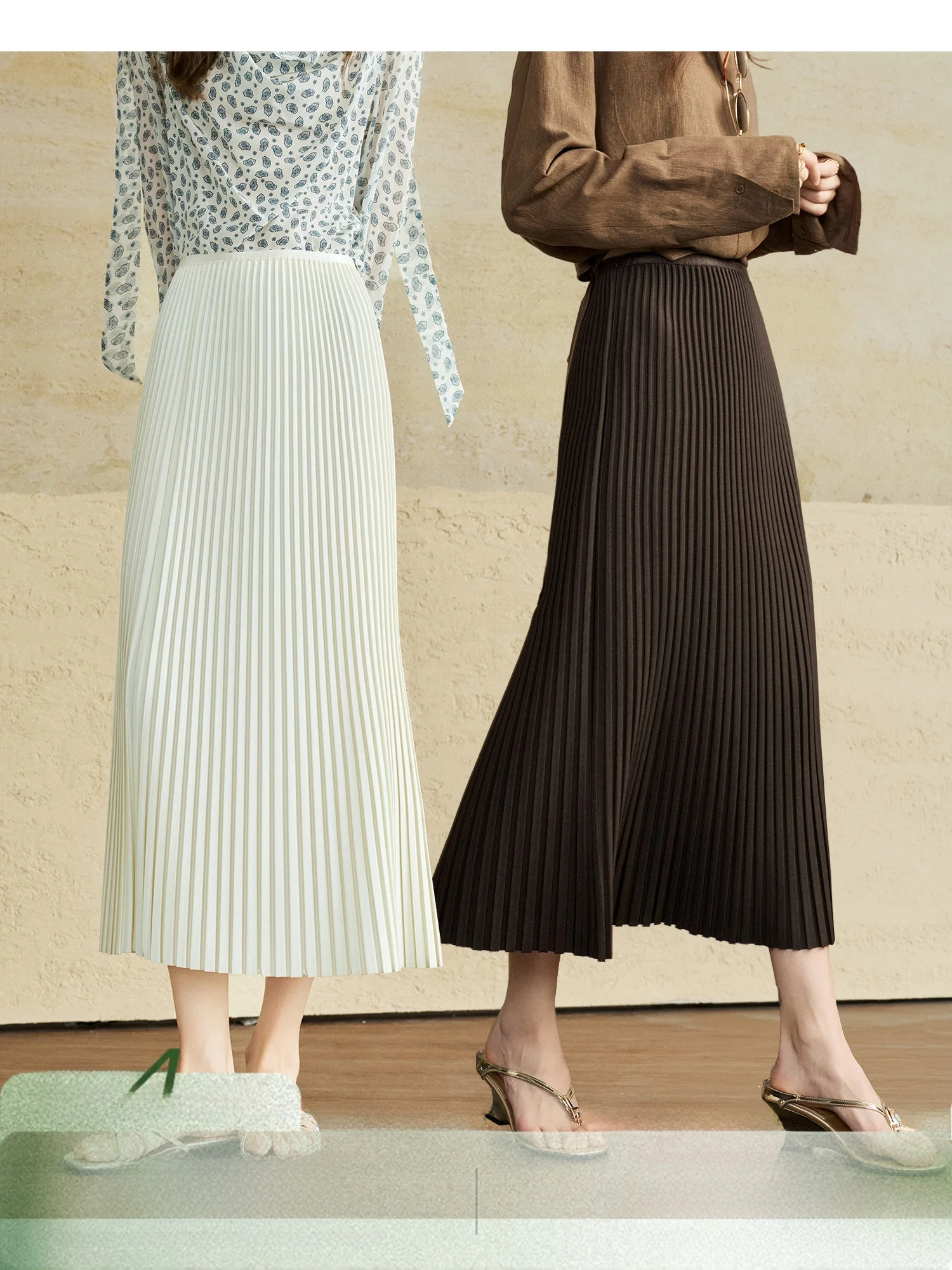 

Юбка для повседневной носки в стиле вальс, с высокой талией, А-силуэт, из полиэстера, слегка эластичная, плиссированная, для работы, женская