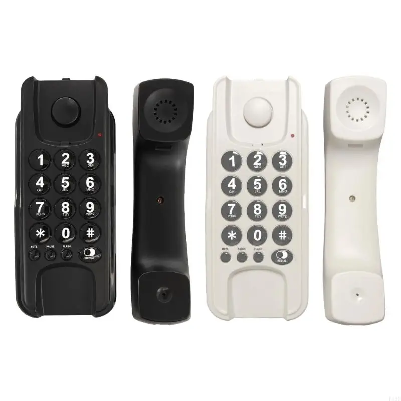 Corded Phone Desktop Landline Phone Wall Mountable Landline Phone Sound Transmission for Home Office Hotel Use F19E