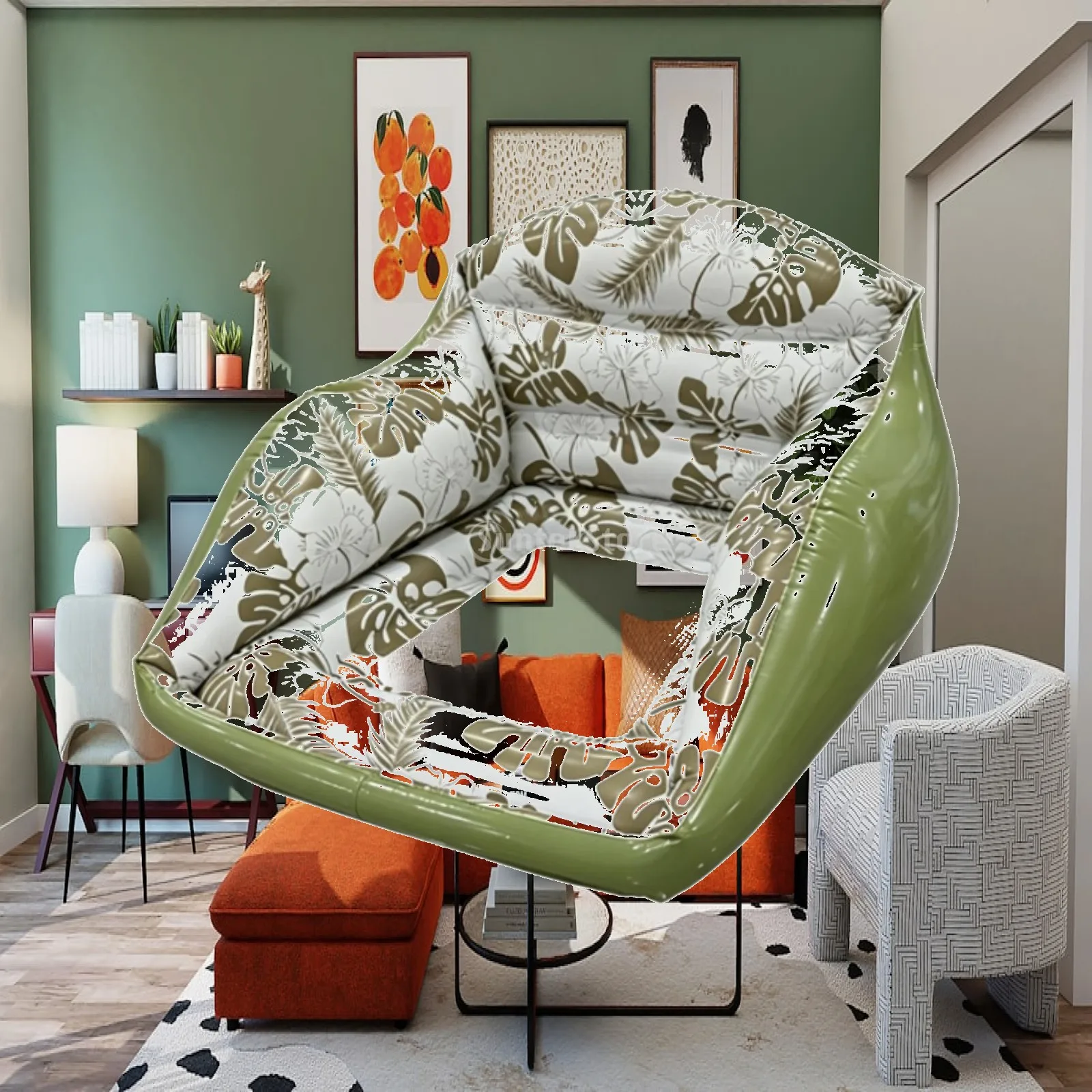 Leak-resistantLeak Inflatable Water Sofa Buoyant Seat Backrest Comfort
