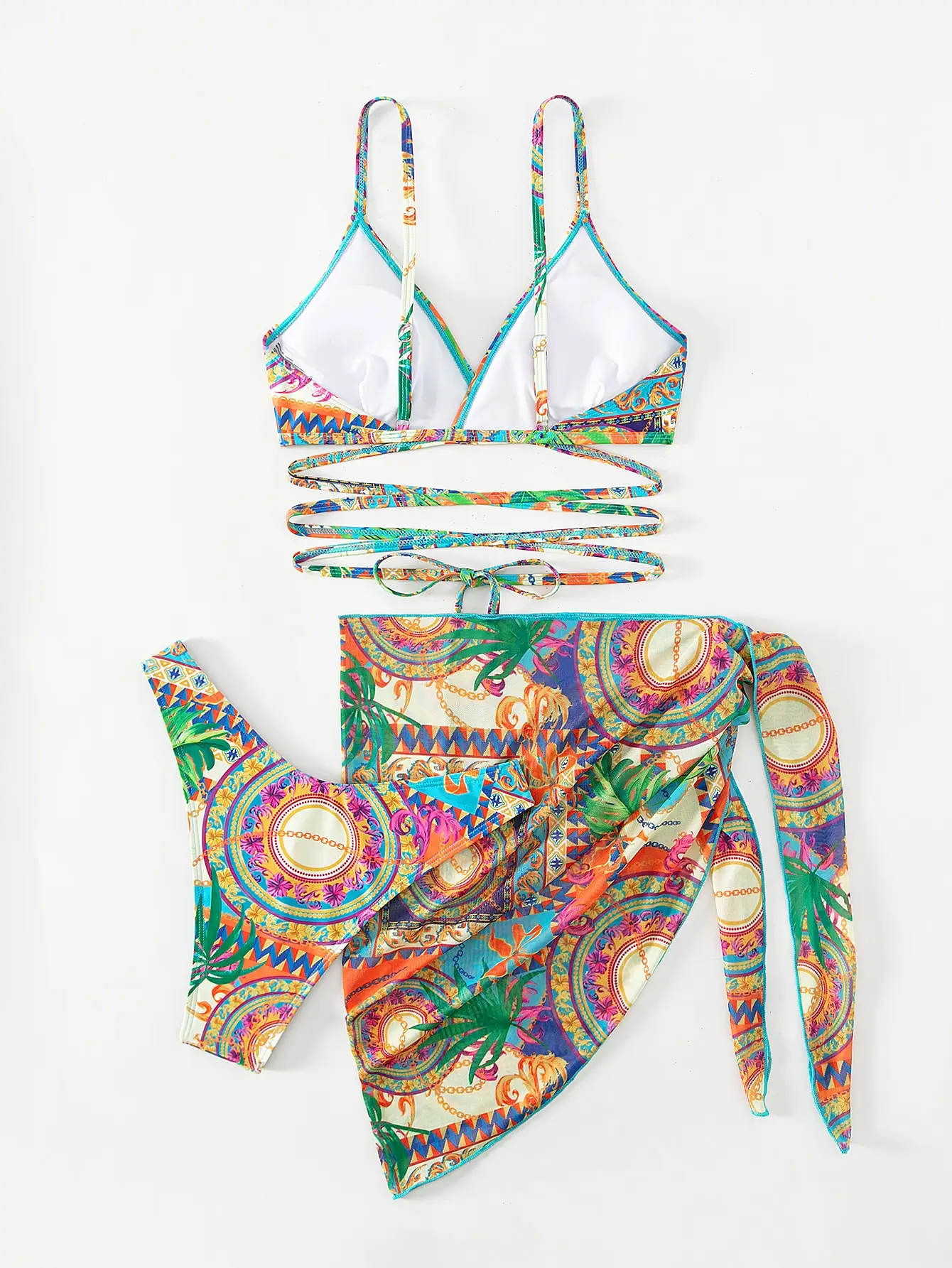 3 Pieces String Bikinis 2026 Women Sexy Swimsuit With Skirt Printed Swimwear Female Bathers Bathing Swimming Swim Suit Beachwear
