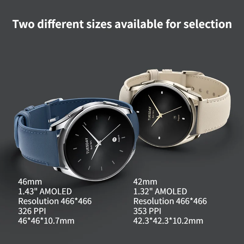 Xiaomi Watch S2 Smart Watch GPS Blood Oxygen AMOLED Display Bluetooth 5.2 Monitor Heart Rate Wireless Charging Mi Smartwatch