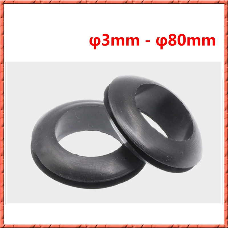 30-500pcs/lot M3~M80mm Hose Custom Part Seal Set with Case Circlip Rubber Grommet Gasket For Protects Wire Cable Protective coil