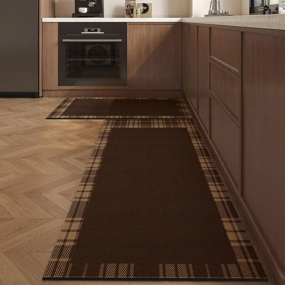 VIKAMA Kitchen Mat Silica Mud English Style Long Strips Water-Absorbing Washable Easy To Clean Laundry Room Carpet Home Decor