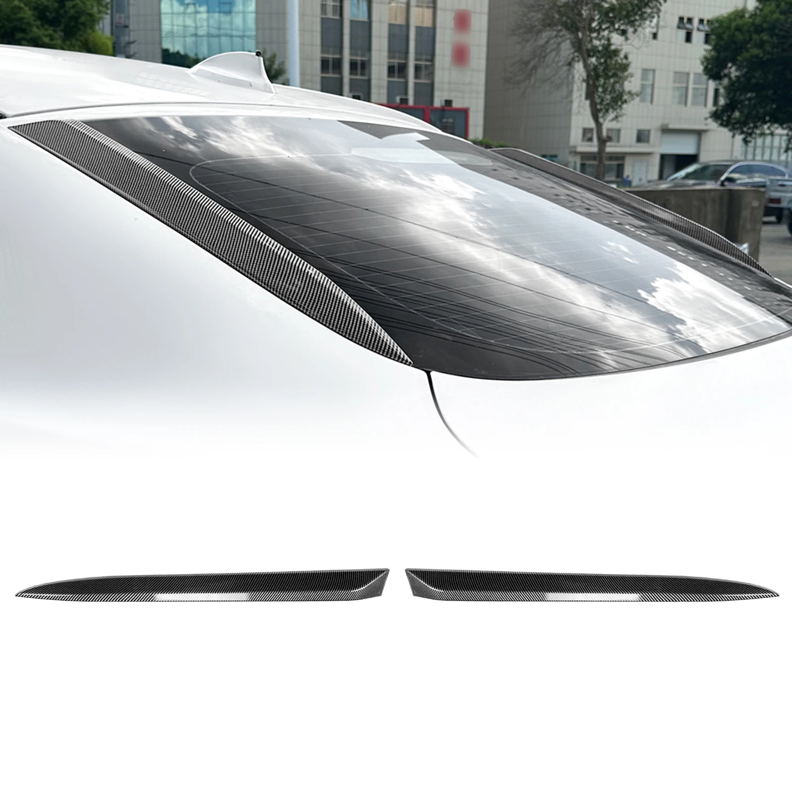 

Rear Window Side Spoiler Lip Wing Trim For BMW X6 F16 2015-2019 Carbon Fiber Look/Gloss Black Tail Windshields Shade Decorative