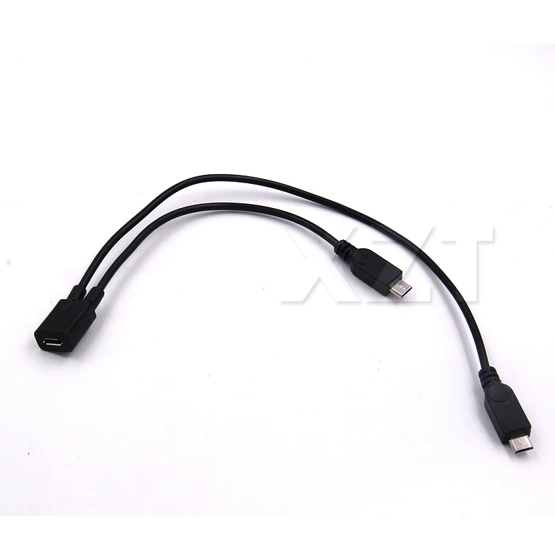 

1PCS Micro USB 2.0 Splitter Y 1 Female to 2 Male Data Charge Cable Extension Cord For Phone High Quality Sync Data Cable