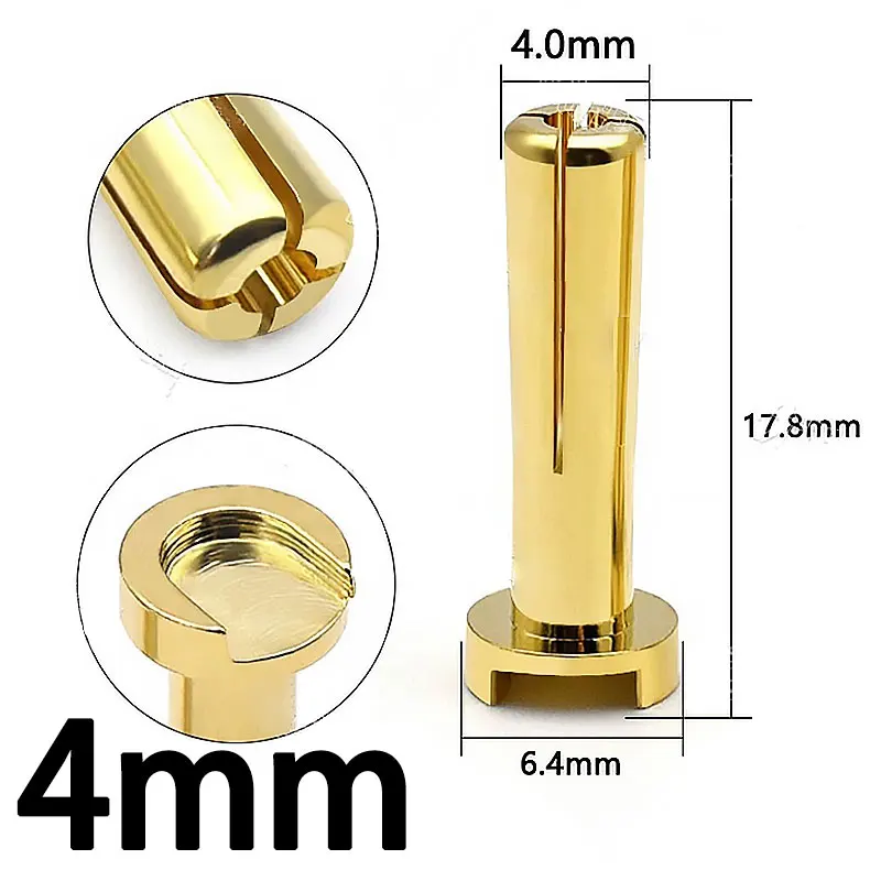 5/10 قطعة 4 مللي متر 5 مللي متر الموز التوصيل الذكور أصيلة Alotted aff مشطوف مستقرة الحالي 40A الذهب تصفيح 5u لسيارة RC #2