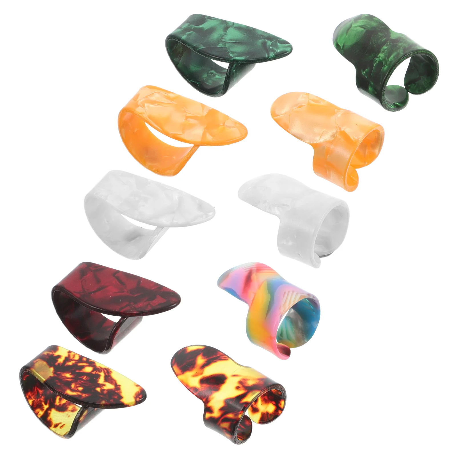 

10 pcs Guitar Finger Medium Flat Thumb Picks Celluloid Material For Acoustic Electric Bass Folk Guitars Enhanced Comfort Durable