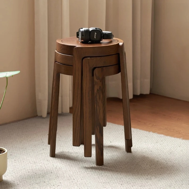 Solid Wood Vanity Stool Stacked Small-sized Simple Vanity Stool Durable Economical Home Furniture Sgabello Per Trucco ZY40HZD