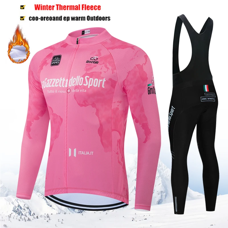 

2025 New Winter Thermal Fleece sets Long Cycling Jersey 19D Gel Pad Men MTB Ropa Ciclismo Bike Bicycling Maillot Clothes Woman