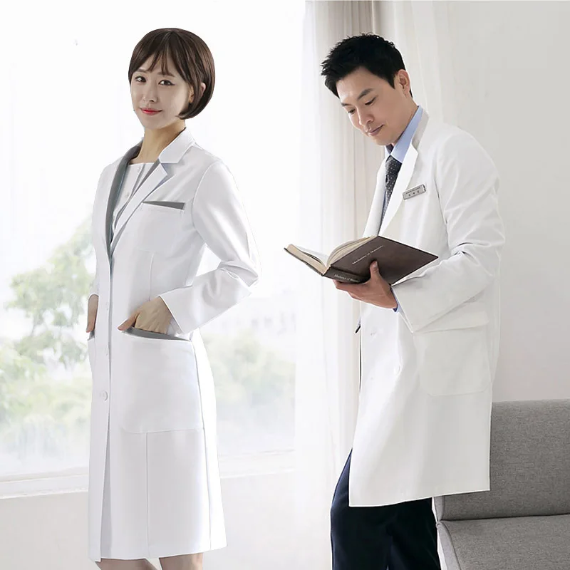 

Мужской длинный лабораторный халат для стоматологического кабинета, униформа для пластической хирургии, халат для врача, средней длины, в корейском стиле, для стоматолога