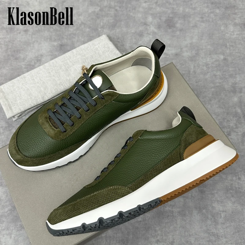 

11.21 KlasonBell Men's Genuine Leather Lace-Up Rubber Outsole Vulcanize Shoes Sneakers