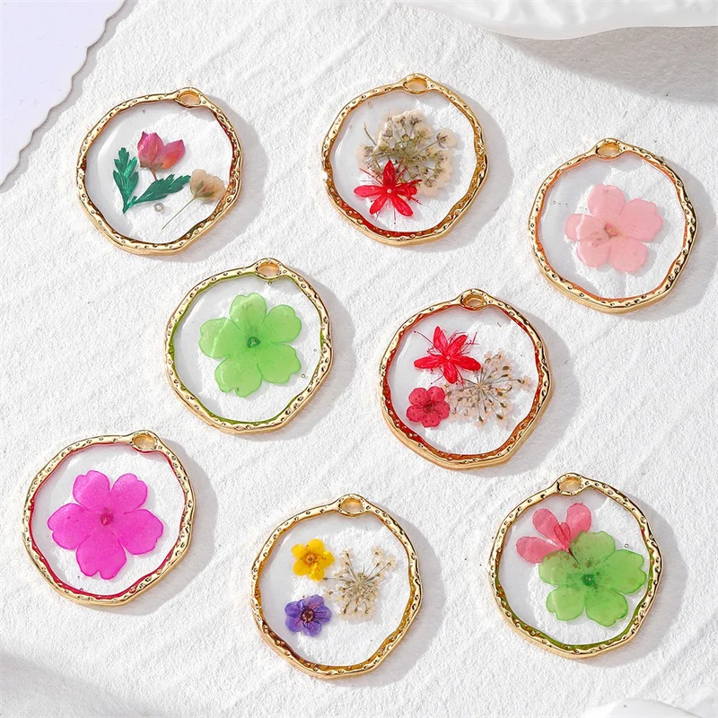Min order 30pcs/lot color flowers core geometry Irregular rounds shape handmade beads diy jewelry garment hair accessory