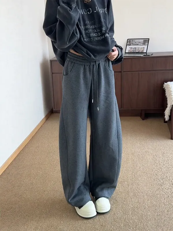 

Cleanfit мужские и женские осенние американские прямые брюки в стиле ретро с широкими штанинами, спортивные брюки с наклонным ножом