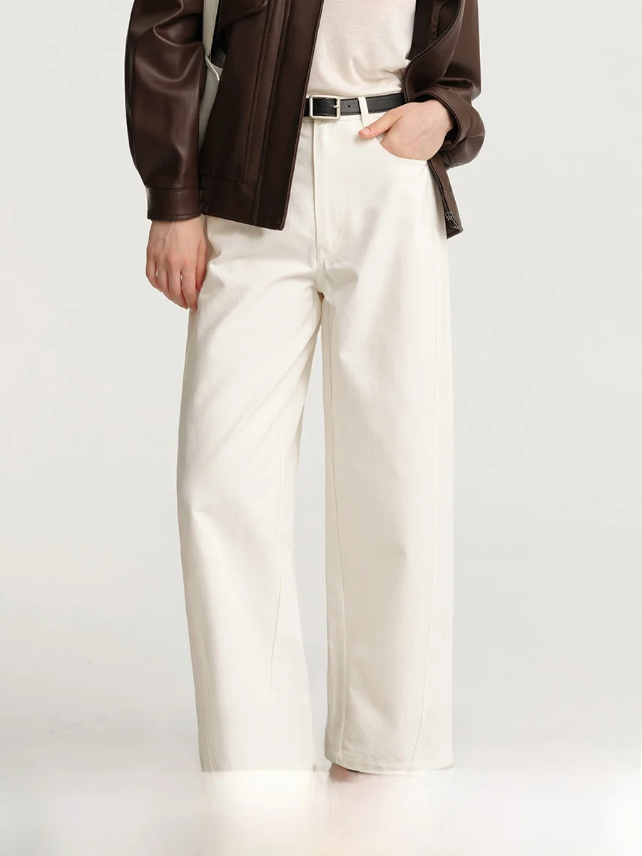 

Женские белые джинсы с высокой талией и прямыми штанинами, тонкие, летние, повседневные, из хлопковой смеси, удобные, дышащие, джинсовые брюки