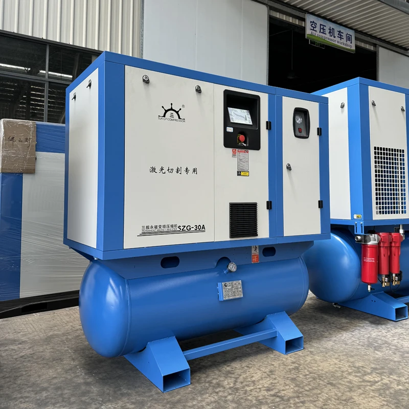 All in One Industrial Air Compressor 4-in-1 High Pressure Silent Compressor Screw Air Compressor for Cutting Machine