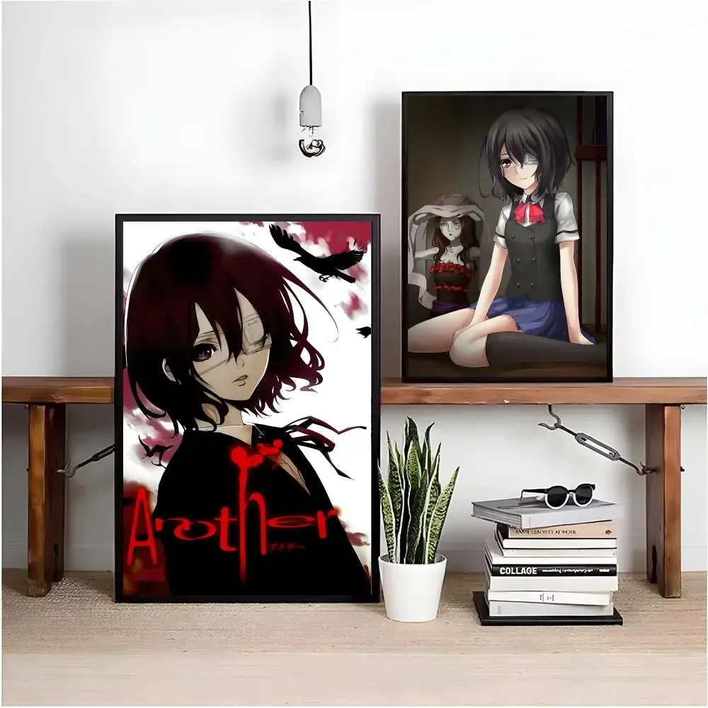 Anime Another Misaki Mei Classic Movie Poster Matte Peel And Stick Self PVC Removable Waterproof Frameless Bedroom Living Room