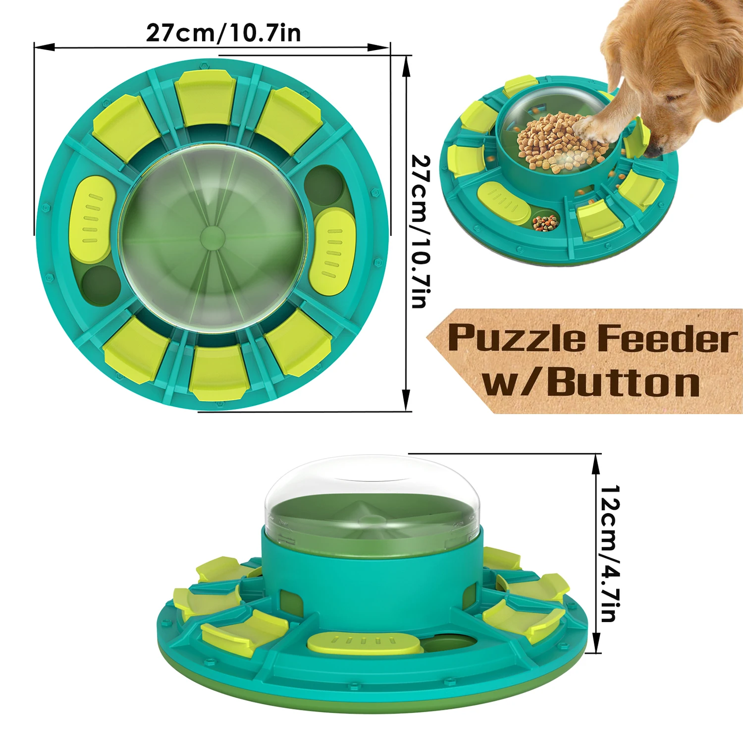 

Level 2 in1 Dog Puzzle Toys Press Slow Feeder Interactive Games for Puppy IQ Trainning Treat Dispenser Food Leaker Bowl Advanced